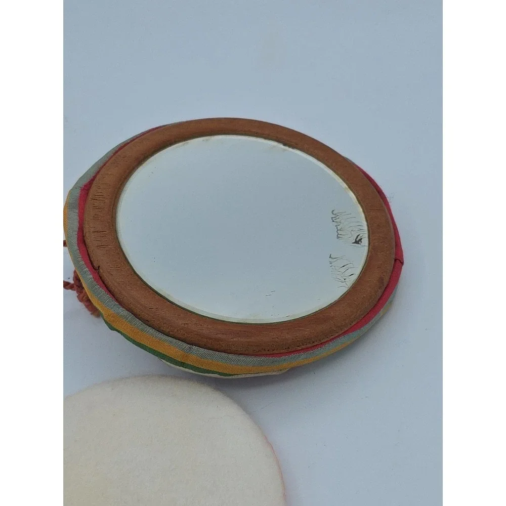 Rare Art Deco Rex Fifth Avenue Face Powder Compact w/ Drawstring‎ Mirror Bag
